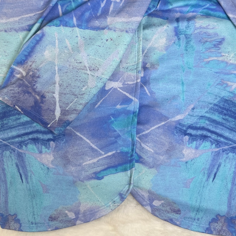 Soft Surroundings Tunic Top 3X Lilac Watercolor 3/4 Slv Comfy Stretch Cozy Artsy - Picture 14 of 15